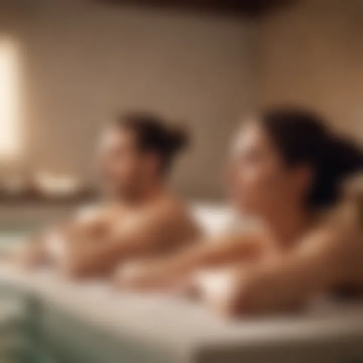 Couple enjoying a spa day together with massages and relaxation