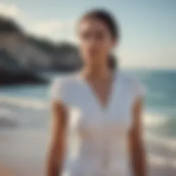 Elegant woman by the sea