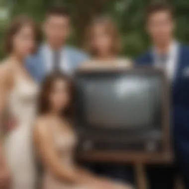 Vintage TV set with 'One Tree Hill' cast members in a captivating frame