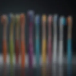 A selection of traditional and modern toothbrushes arranged artistically