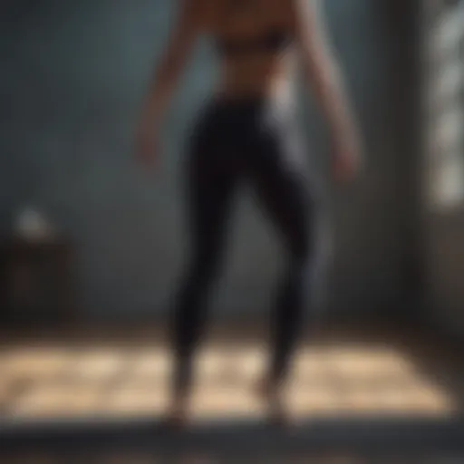 Silhouette of woman practicing yoga in yoga pants