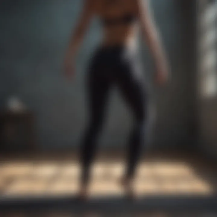 Silhouette of woman practicing yoga in yoga pants