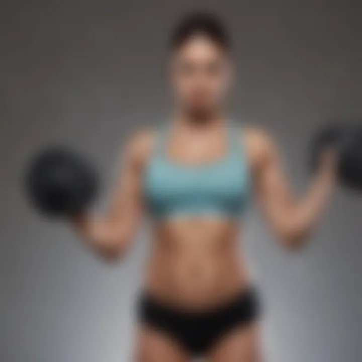 Pregnant woman lifting light weights